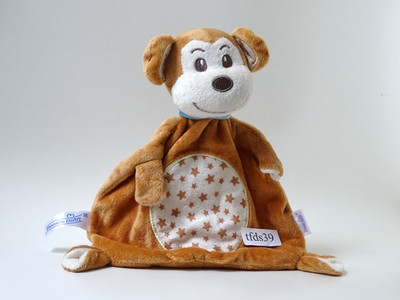 Beauty Baby Affe Monkey mit Sterne Müller Rassel Schmusetuch Kuscheltuch (T232)