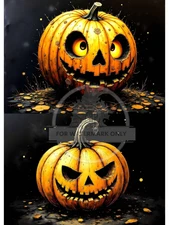 Haunted Grins | A4 Rice Paper | Paper for Decoupage | Halloween