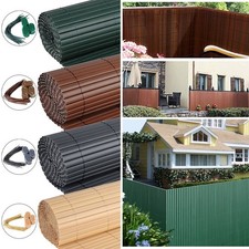 3m/5m Bamboo Effect Garden Screening PVC Fence Double Side Privacy Panel Roll UK
