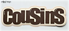 CRAFTECAFE COUSINS TITLE Premade paper piecing scrapbook diecut piece page album