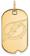 10K Yellow Gold NHL Tampa Bay Lightning Small Dog Tag by LogoArt