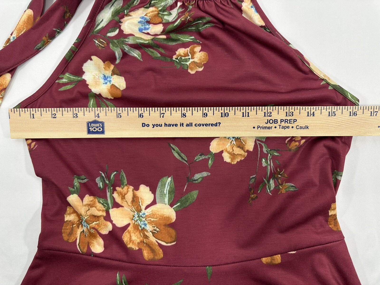 Ouges Sz M Stretch Cot Tie-Neck Floral Flare Dres… - image 10