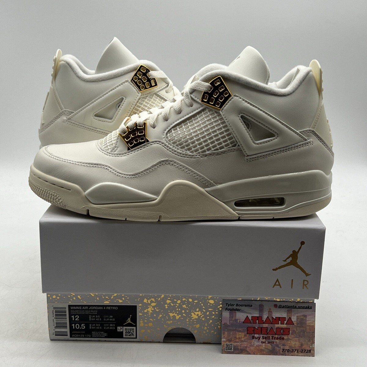 Size 12 - Air Jordan 4 Retro Metallic Gold W (AQ9129-170) | eBay