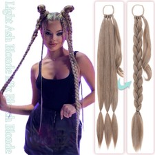 Ombre Rainbow Braid Ponytail Bubble Long Pony Tail Hair Extension Thick Festival