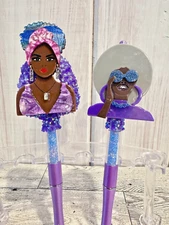 Handmade Beautiful Afropunk Black Woman Pens | One of a Kind | Afrofuturism