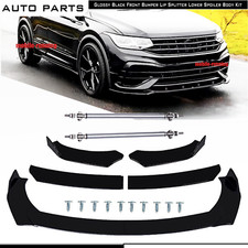 For Vw Tiguan Touareg Front Bumper Lip Spoiler Splitter Strut Rod Gloss Black For Vw Tiguan Touareg Front Bumper Lip Spoiler Splitter Strut Rod Gloss Black