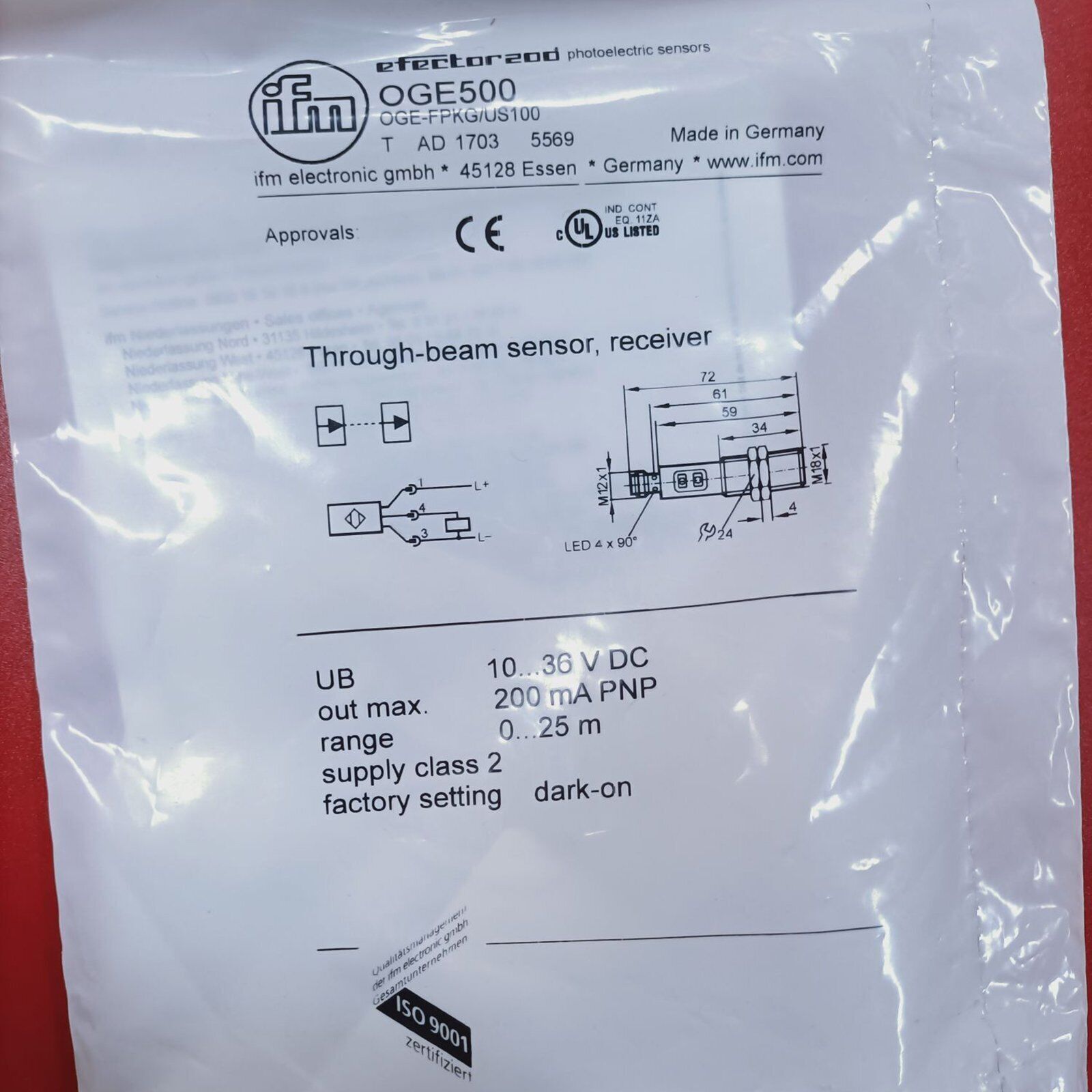 1PC New IFM OGE500 Sensor OGE500   #A6-3