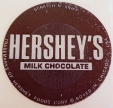 VINTAGE 80s Sniff Sticker - HERSHEY'S CHOCOLATE - BOXED IN