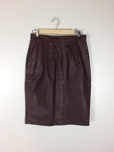 Vintage Christian Dior Brown Leather Skirt - image 1