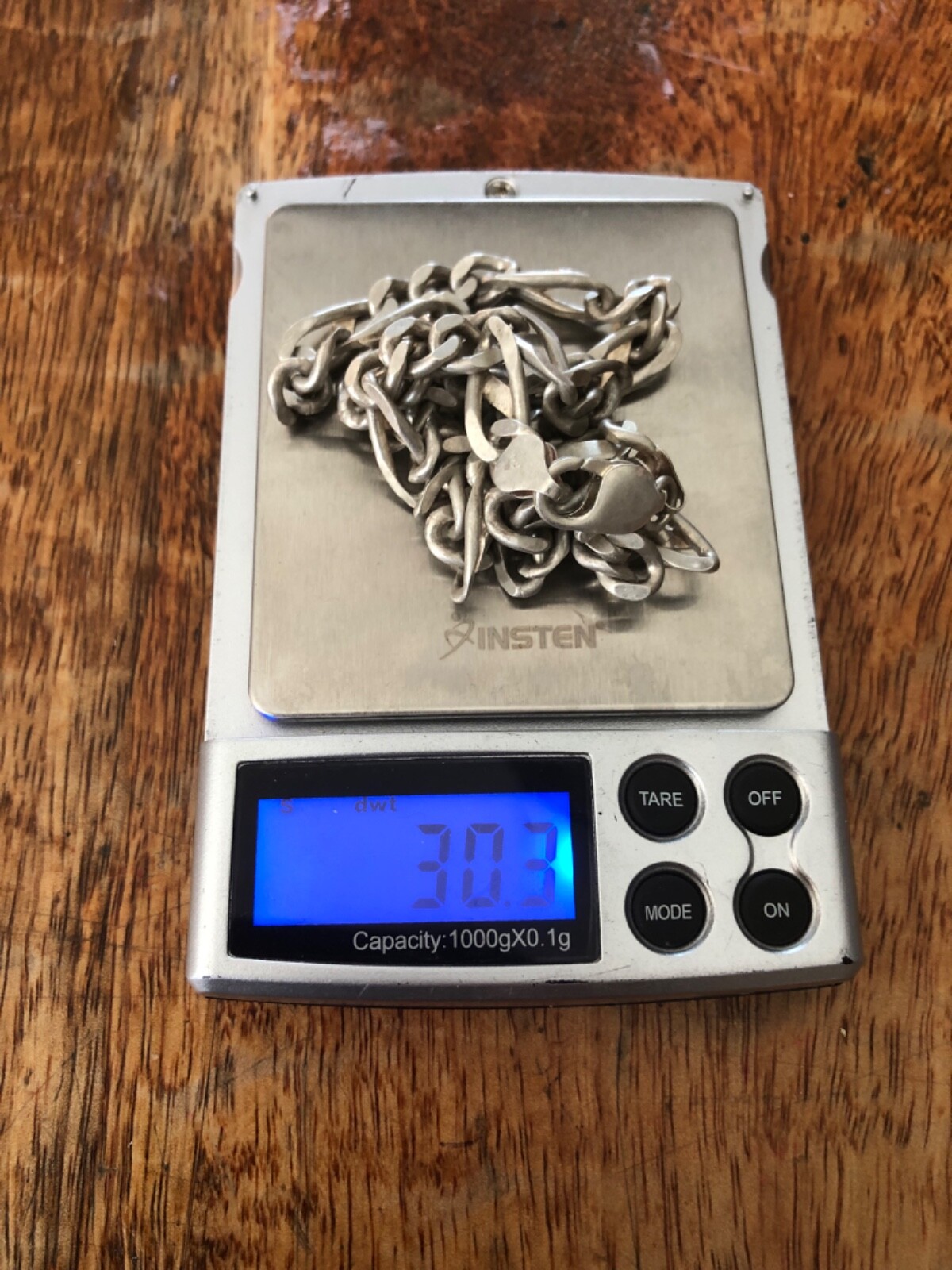 Men's Solid 925 Sterling Silver Figaro Chain Neck… - image 2