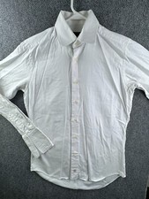 David Donahue Button Up Shirt Long Sleeve Cotton 15.5 34/35 Trim White French