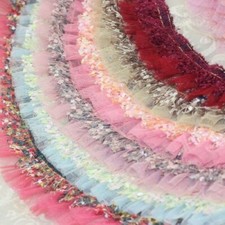 2M Mesh Tassel Pleated Sewing Edge Fabric Layers Ruffles Trimming Frill DIY
