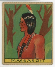 Western Series Strip Card 1930s R128 No 243 Chief Massasoit Thanksgiving Nice