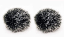 Lavalier Wind Muff 2 Pack Lapel Microphone Wind Muff 0.2/0.4 Inch Furry Lav Wind