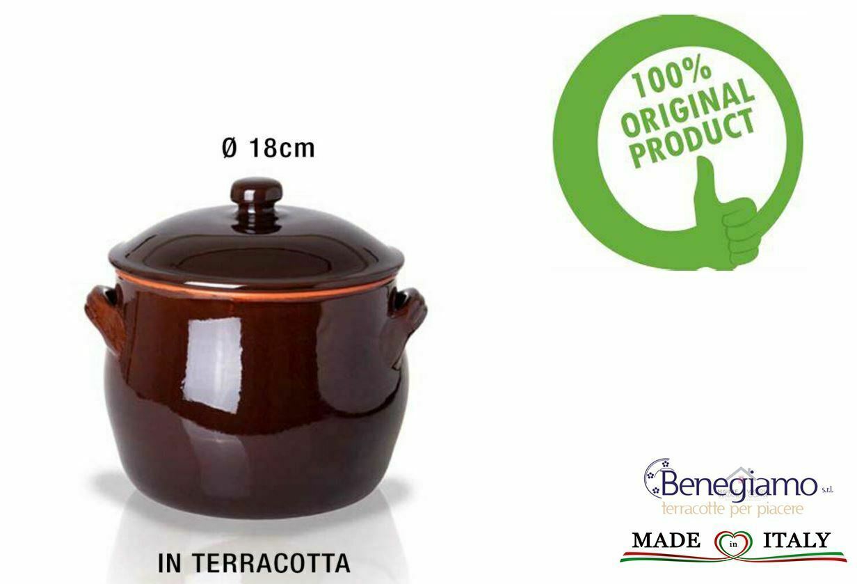 Pentola con Coperchio Terracotta 18 cm COCCIO 18 CM Benegiamo