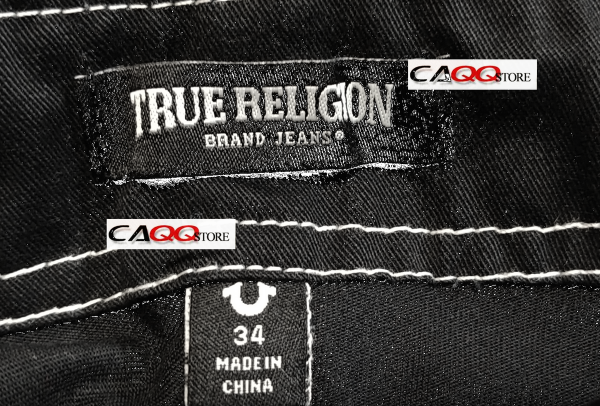 NEW TRUE RELIGION = 34 X 32 = MEN'S JET BLACK CARGO BAGGY