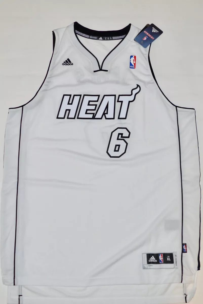 Adidas Miami Heat Lebron James White Hot Jersey