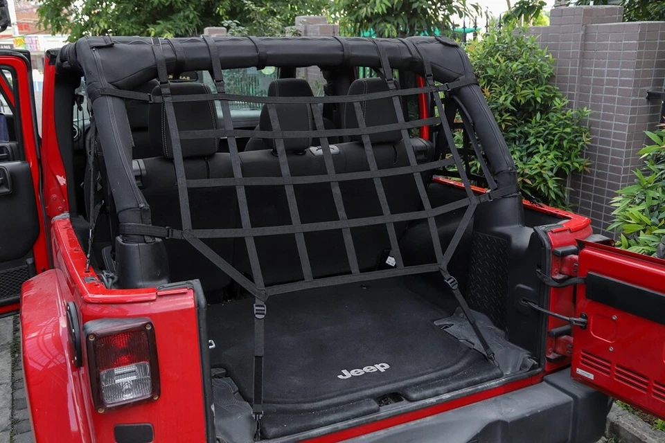 Rear Trunk Cargo Restraint System Net Cover Sunshade For Jeep Wrangler JK JKU 3X - Image 3 of 4