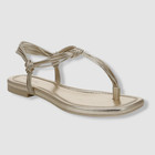 $225 Vince Women's Gold Deja T Strap Leather Slingback Sandal Shoes Size 11