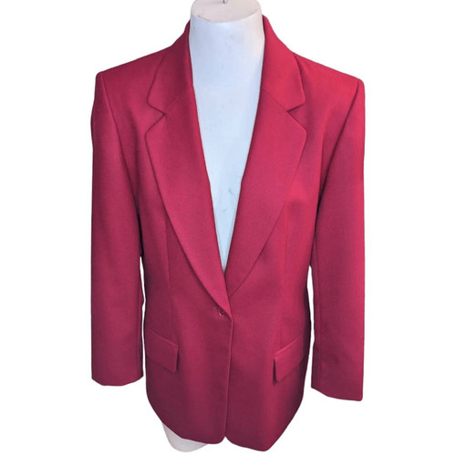 Pendleton, Pendleton Red Blazer Vintage Women's Size 6 Petite 100% Virgin Wool Career Work