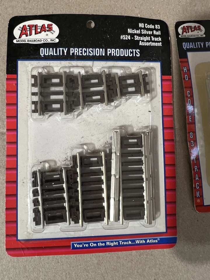 vtg HO Gauge Atlas Model Railroad cod 83 curved straight track NOS new - Image 3 of 4