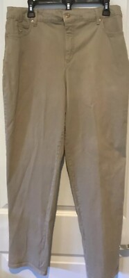 GLORIA VANDERBILT Womens Size 16 Slimming Effect Amanda 2.0 Slim Leg -Khaki