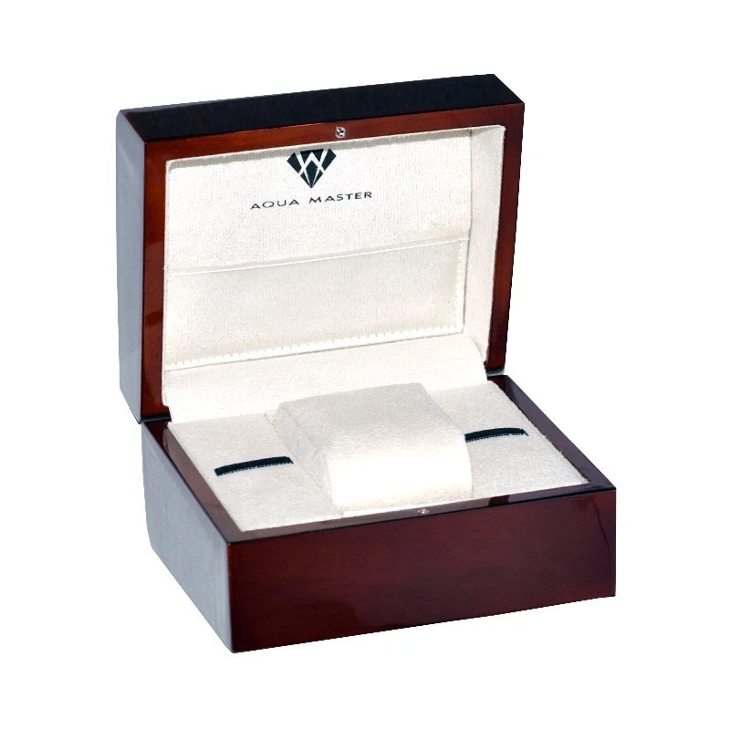 Authentic Aqua Master Diamond Watch Brown Wood Box All Papers - Image 2 of 2