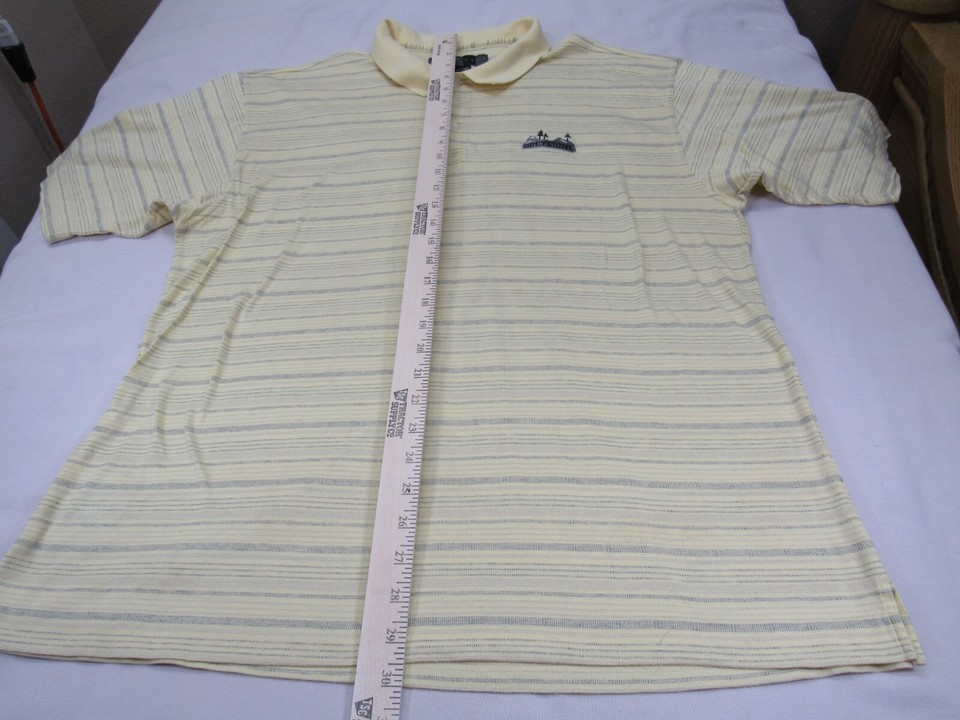 Nike Golf Men's Polo Shirt Yellow Gray XL [ 46 Chest 30L ] Greystone