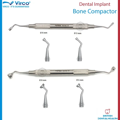 Dental Implant Bone Compactor Packer Bone Plugger 3mm - 4mm and 6mm - 8mm