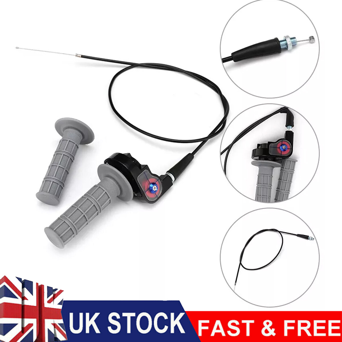 Pit Dirt Bike Quick Action Throttle Cable Grip Twist For 125cc 140cc Pitbike ATV