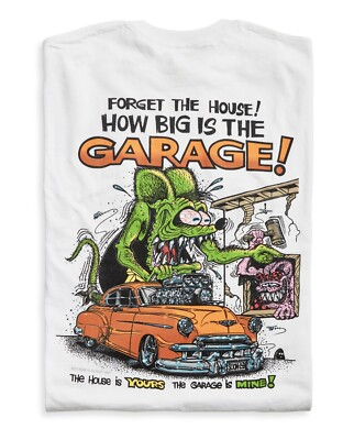 #ad Men#x27;s Ed Big Daddy Roth Rat Fink How Big Garage White Cotton T Shirt M 3XL RF3 $27.99