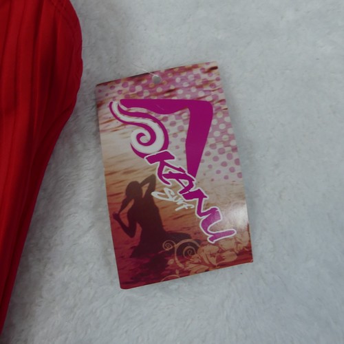 Kanu Surf Swimsuit Girls 14 Red One Piece Ribbed Drop Needle Swimwear 2843 - Picture 12 of 13