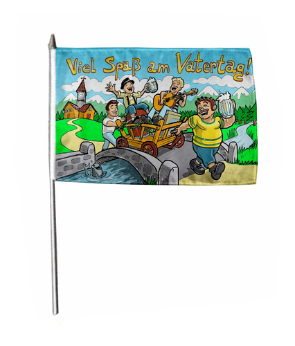 Vatertags-Flagge 'Viel Spass Am Vatertag' – 90 X 150 Cm, Aus Wetterfestem Polyester, Mit Metallösen