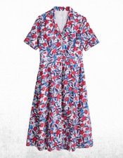 Womens Seasalt Dress Cotton Button Up Floral Stream Chalk Pattern