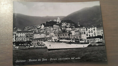 Postkarte Sanremo Scrcio Panoramico dal Molo Italien 11.12.1963 gel_