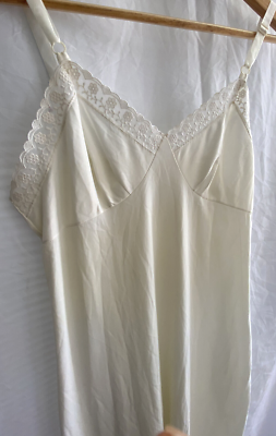 SEARS Vintage Ivory Nylon Slip Dress Undergarment Lace trim Made USA Size  34 | eBay