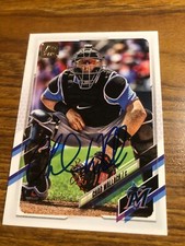 2021 Topps Miami Marlins Chad Wallach Autographed Baseball Card #593