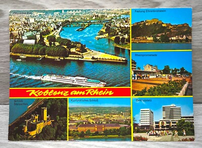 Koblenz Am Rhein Germany Postcard Tourism Vintage Unposted Rheinpromenade