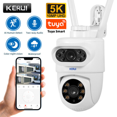 10MP Dual Lens WiFi IP Camera Wireless Outdoor CCTV PTZ Home Security IR Camera