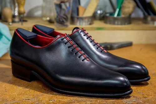 Black Leather Wholecut Formal Oxford 