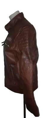 Katie Seth Faux Leather Mens Motorcycle Jacket Large | eBay
