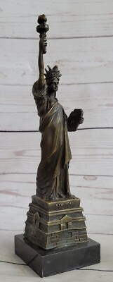 Vintage Souvenir Statue Of Liberty Figurine 100% Real Bronze Metal
