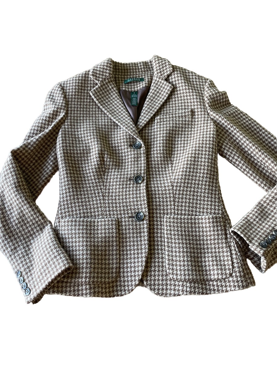 35 Ralph Lauren Equestrian Riding Jacket Blazer Tweed Plaid