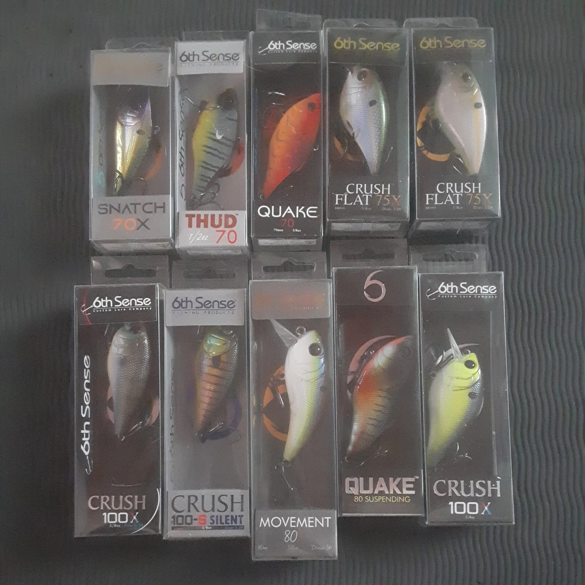 FISHING GEAR LOT NEW! 10 PACK OF 6th SENSE LURES CRUSH VARIETY PACK SEE  PICS