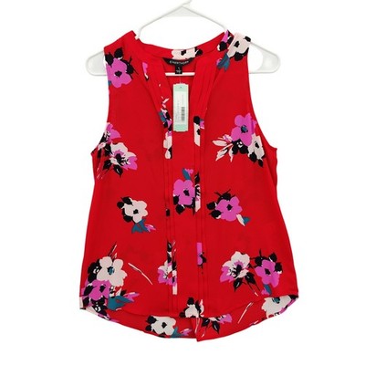 41 Hawthorn Womens Breyson Cottagecore Romantic Top S Red Pleated Floral NEW