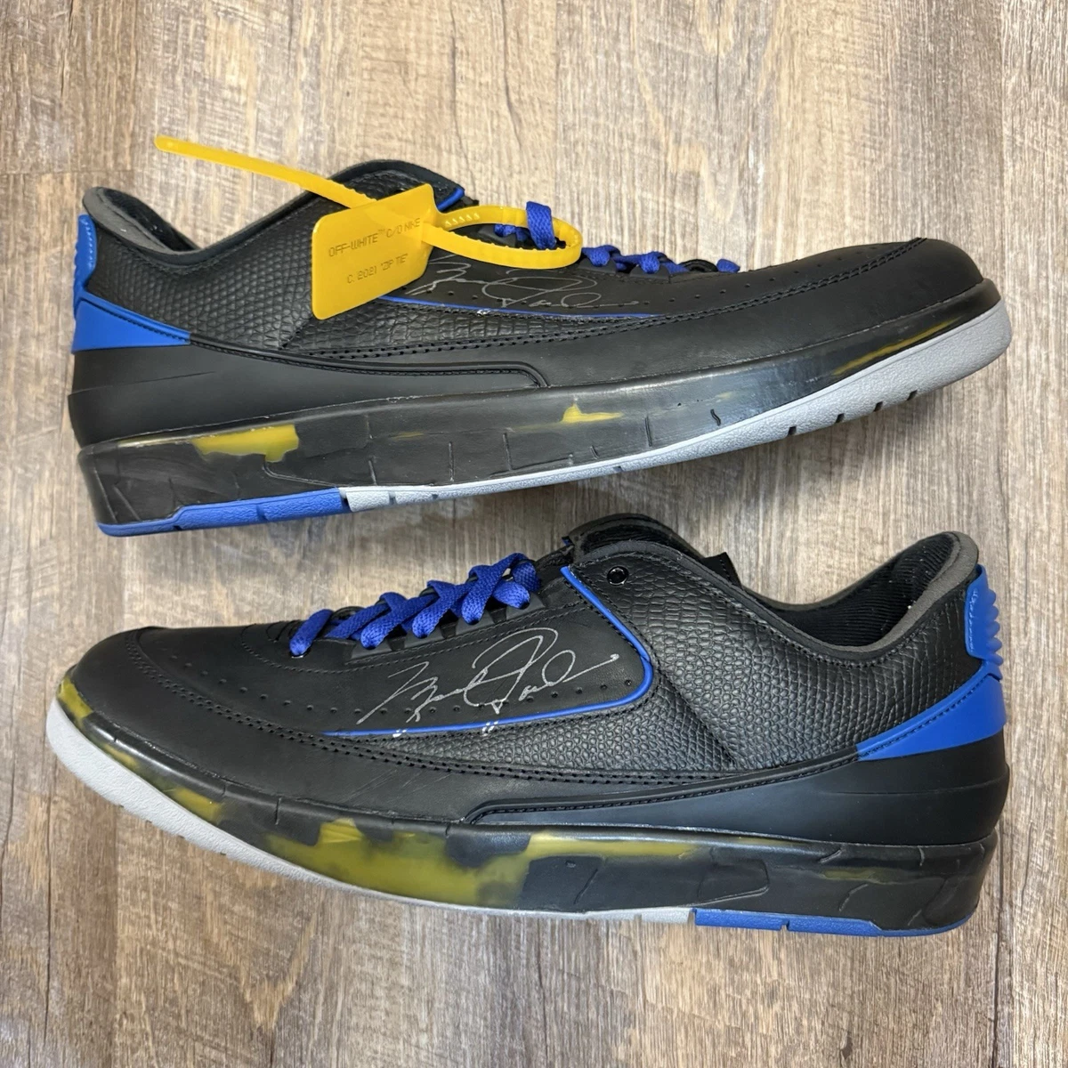 Off-White x Air Jordan 2 Retro SP Low Black Varsity Royal for Sale