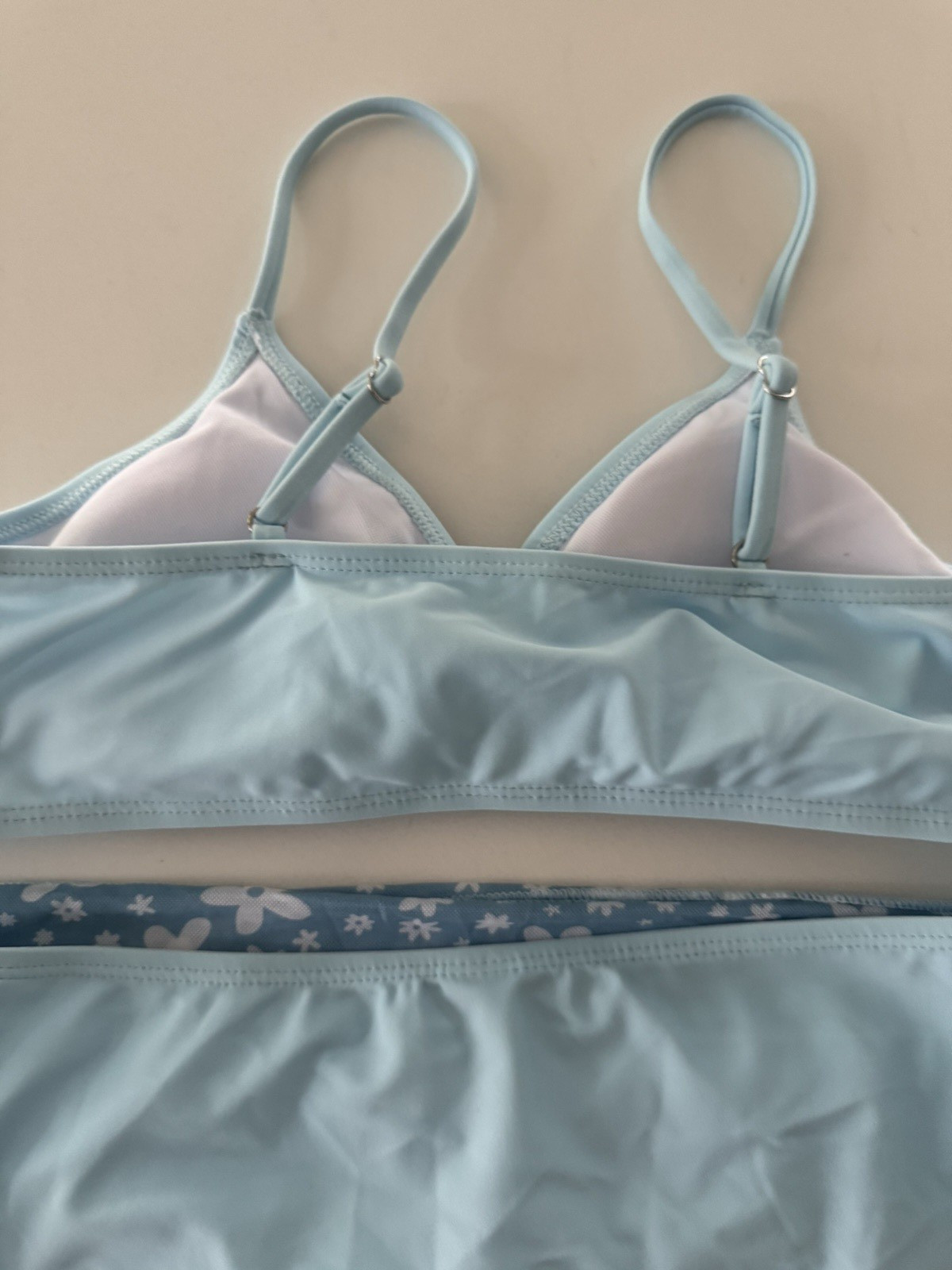 COZYEASE Girls' Ditsy Floral 3PC Beach Bikini Set Wireless Swimsuit & Skirt 14Y