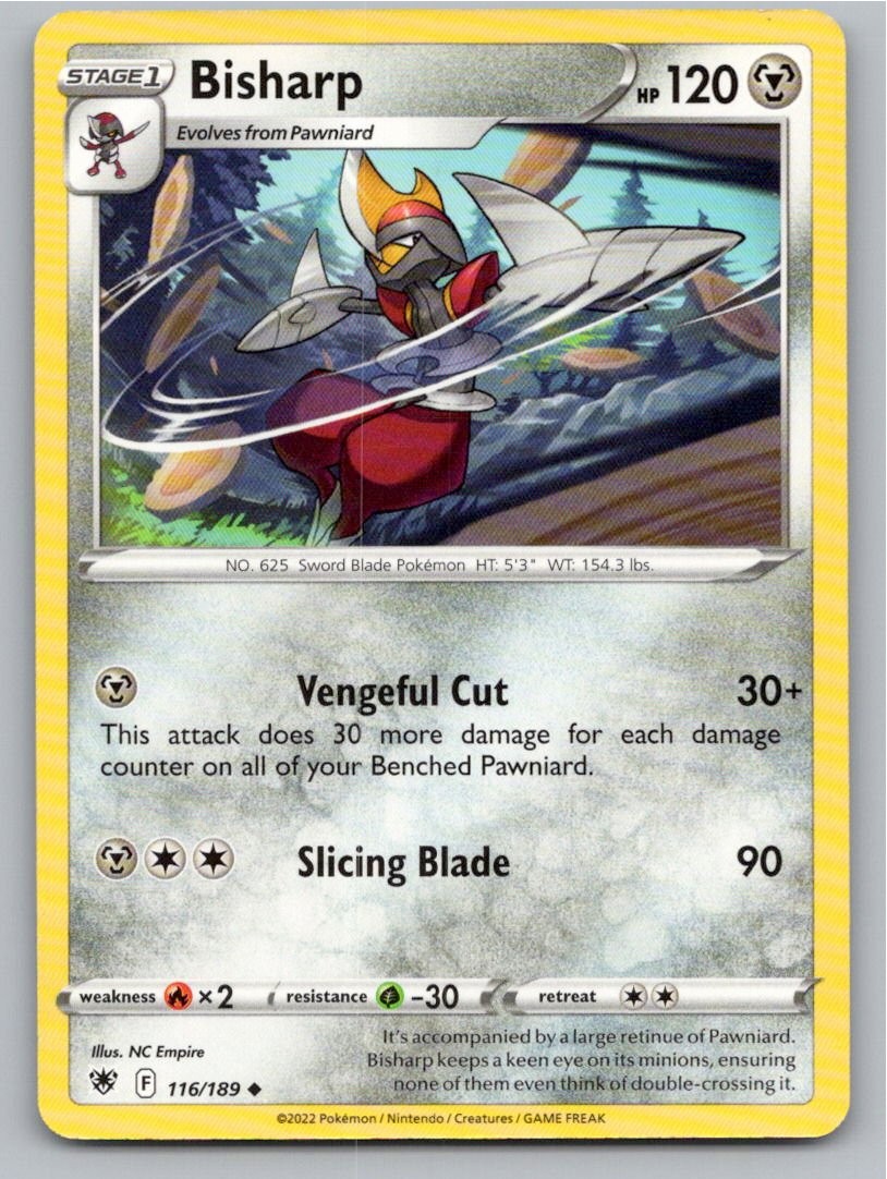 2022 POKEMON BISHARP ASTRAL RADIANCE 116/189 UC NM A67517 FREE S&H