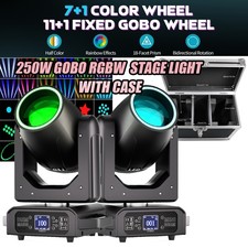 Luce testa mobile led 250W 18prisma colori gobo fascio palco illuminazione spot +CUSTODIA