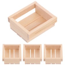  4 Pcs Wooden Crate Box Dollhouse Vegetable Model Mini Craft Storage